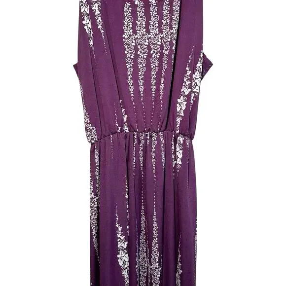Jon & Anna Womens Floral Sleeveless Maxi Dress Purple White Large Fairy Bohemian - Picture 5 of 13